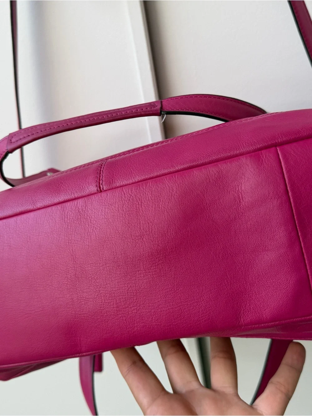 Coach Taylor Leather Satchel Shoulder Bag Crossbody Fuchsia Pink - Style F28627